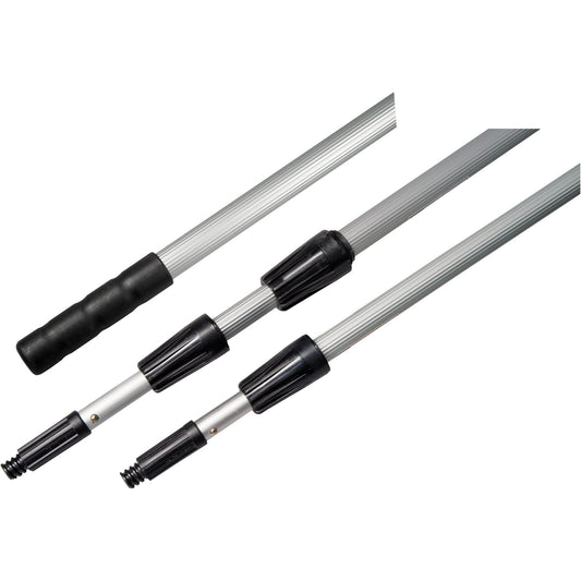 Manche télescopique en aluminium, 3 pièces, embout conique fileté, diamètre 2,54 cm, longueur 914 cm