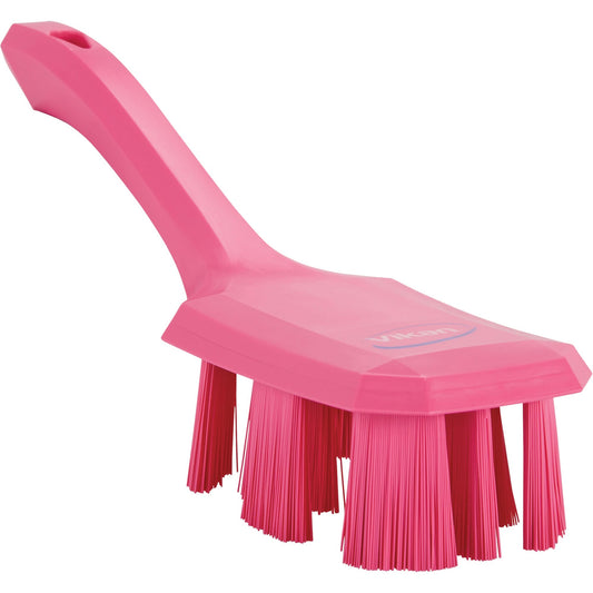 Brosse UST à manche court, poils rigides, 25,4 cm de long, rose