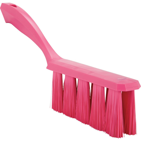 Brosse à banc UST, poils moyens, 33 cm de long, rose
