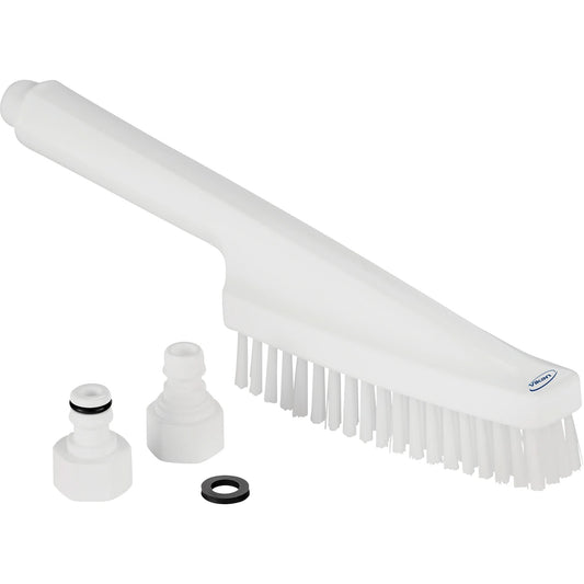 Waterfed Hand Brush, Stiff Bristles, 13" Long, White