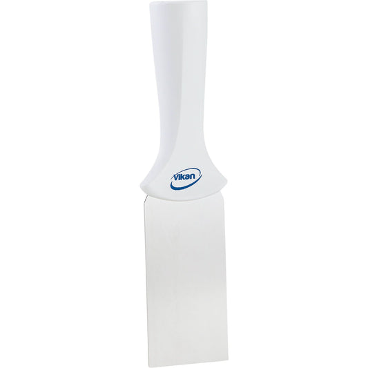 Handle-Mounted Stainless Steel Scraper, White, 2" W x 8" L