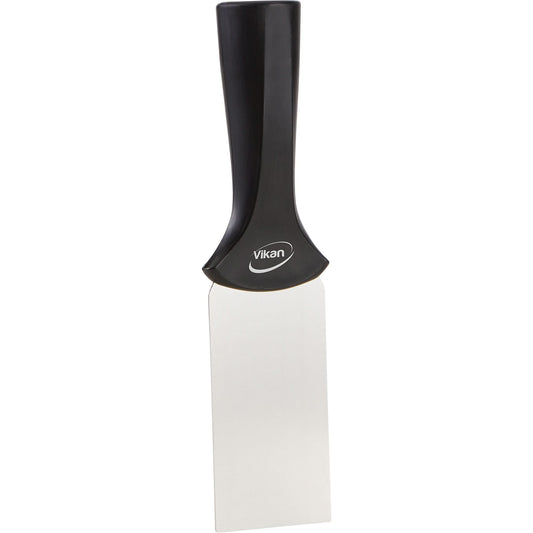 Handle-Mounted Stainless Steel Scraper, Black, 2" W x 8" L