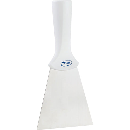 Handle-Mounted Stainless Steel Scraper, White, 4" W x 8" L
