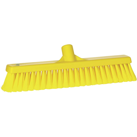 Fine Particle Push Broom, Fine/Split Bristles, 16-1/4", Polypropylene, Yellow