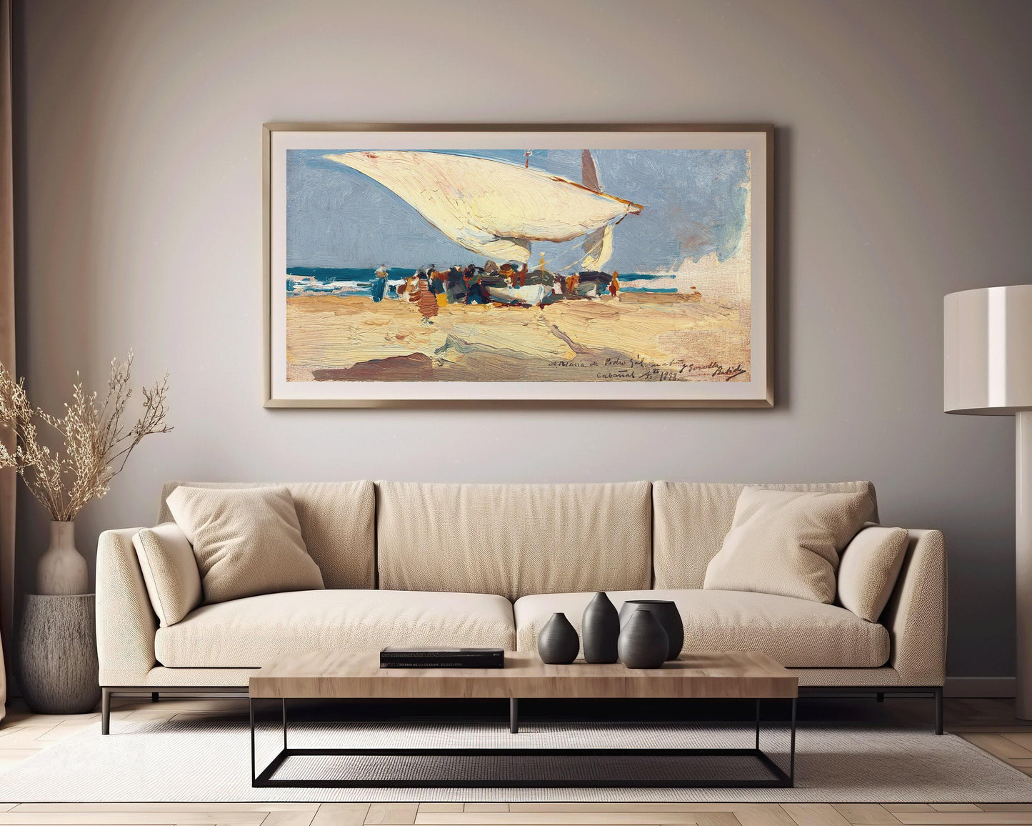 Sorolla Valencia Beach Print: Impressionist Seascape Art (2x1) (Framed or Unframed)