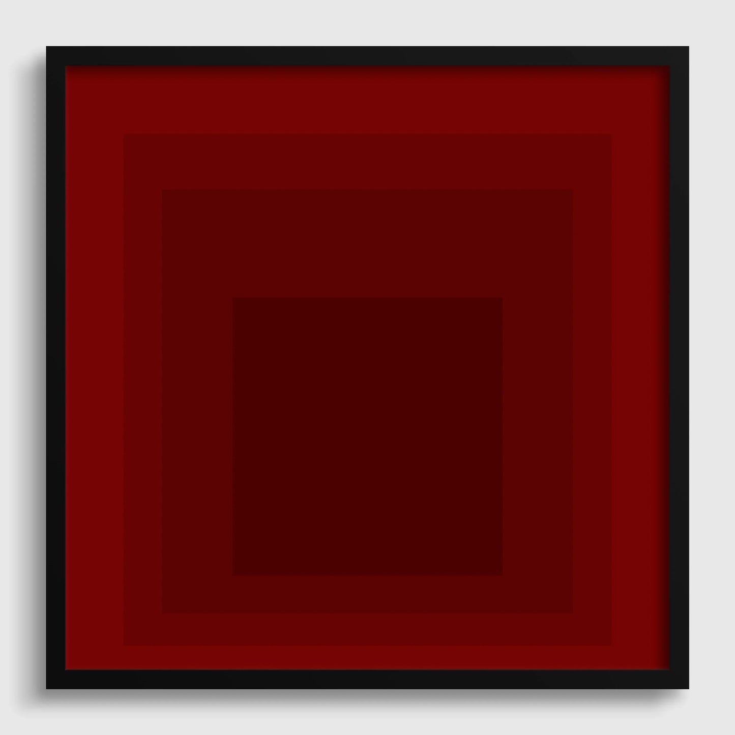 Josef Albers Inspired 'Flood' Giclee Print: Mid-Century Modern Art, Red Homage to the Square