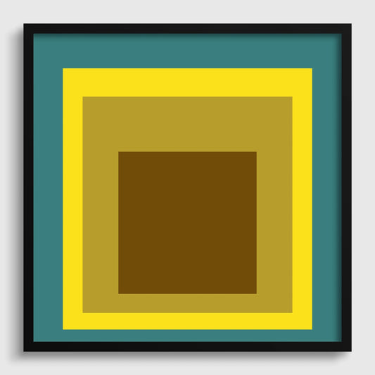 Estampe Giclée « Memento » inspirée de Josef Albers – Hommage au carré : Art moderne du milieu du siècle