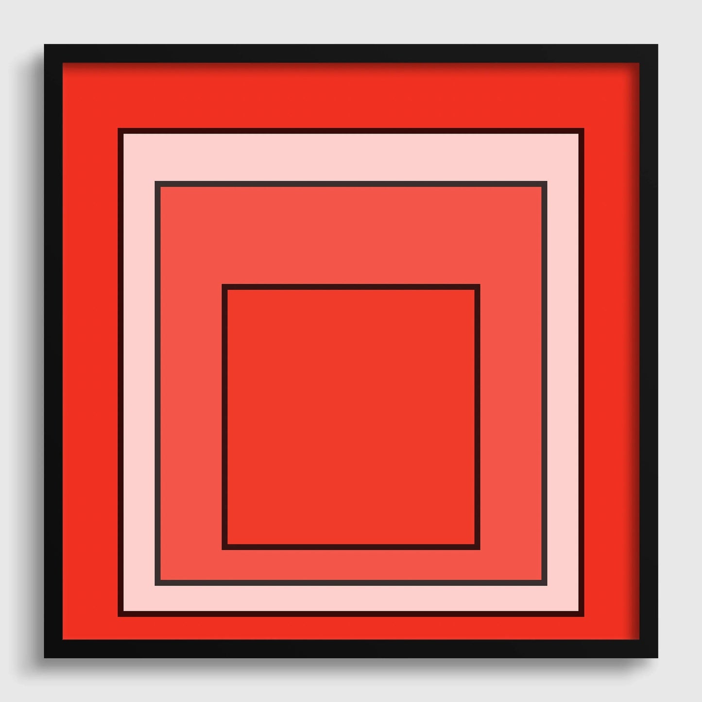 Josef Albers Inspired ‚ Metro‚Äô Homage to the Square Giclee Print: Mid-Century Modern Orange Art (1x1)