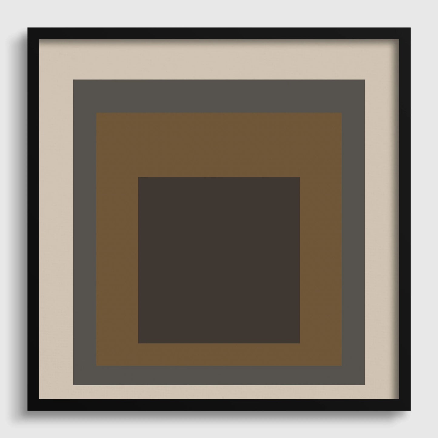 Impression d'art « Sienne » inspirée de Josef Albers : Hommage mid-century moderne au carré (1x1)