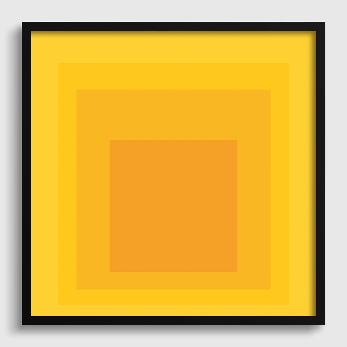 Josef Albers Inspired Taos Giclee Print: Mid-Century Modern Art, 'Homage to the Square' Yellow & Orange