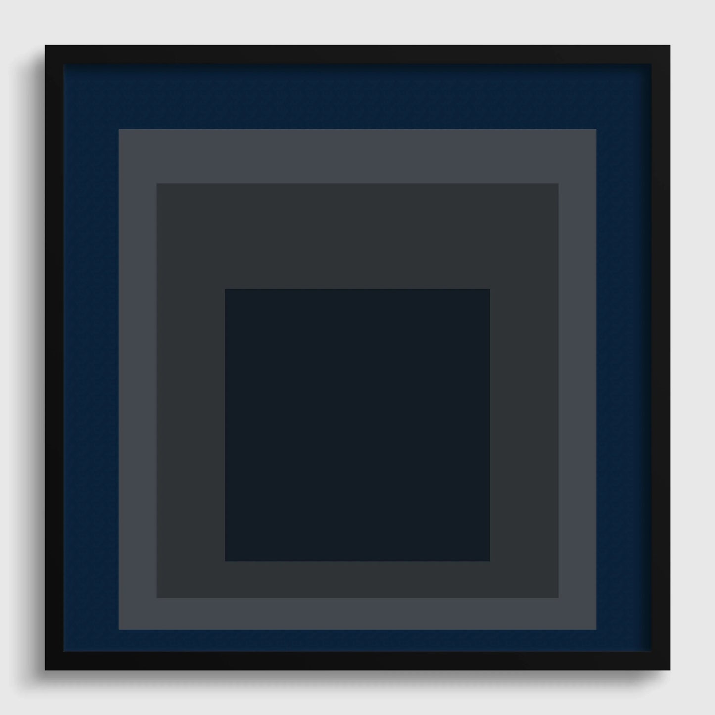 Josef Albers 'Pureheart' Giclee Print: Mid-Century Modern Art, Blue & Gray 'Homage to the Square'
