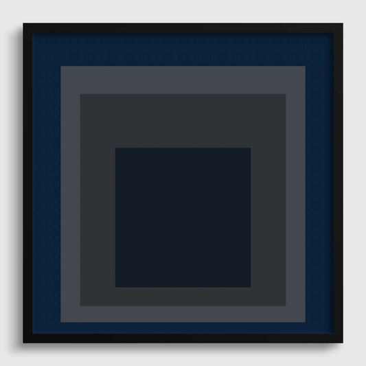 Josef Albers 'Pureheart' Giclee Print: Mid-Century Modern Art, Blue & Gray 'Homage to the Square'