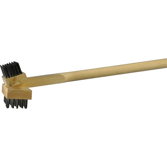 Double-Sided Commercial Broiler & Grill Brush, Carbon Steel/Flat Steel Wire, 30" Long