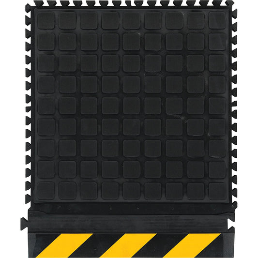 Hog Heaven III Comfort Modular Side Tile, Corrugated, 1-1/2' x 1-4/5' x 3/4", Black/Yellow, Nitrile