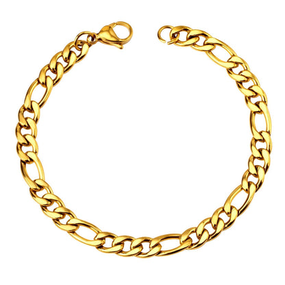 Bracelet jonc bohème avec chaîne cubaine
