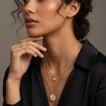 Pendentif en cristal superposé