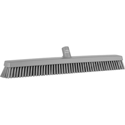 Balai-brosse robuste, soies fines/rigides, 60 cm, gris