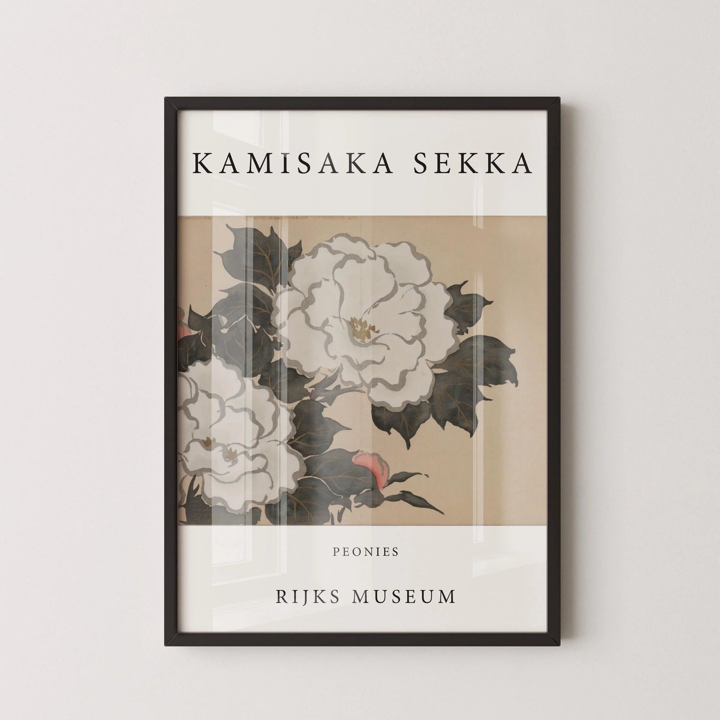 Kamisaka Sekka Peonies Print: Vintage Japanese Woodblock Art