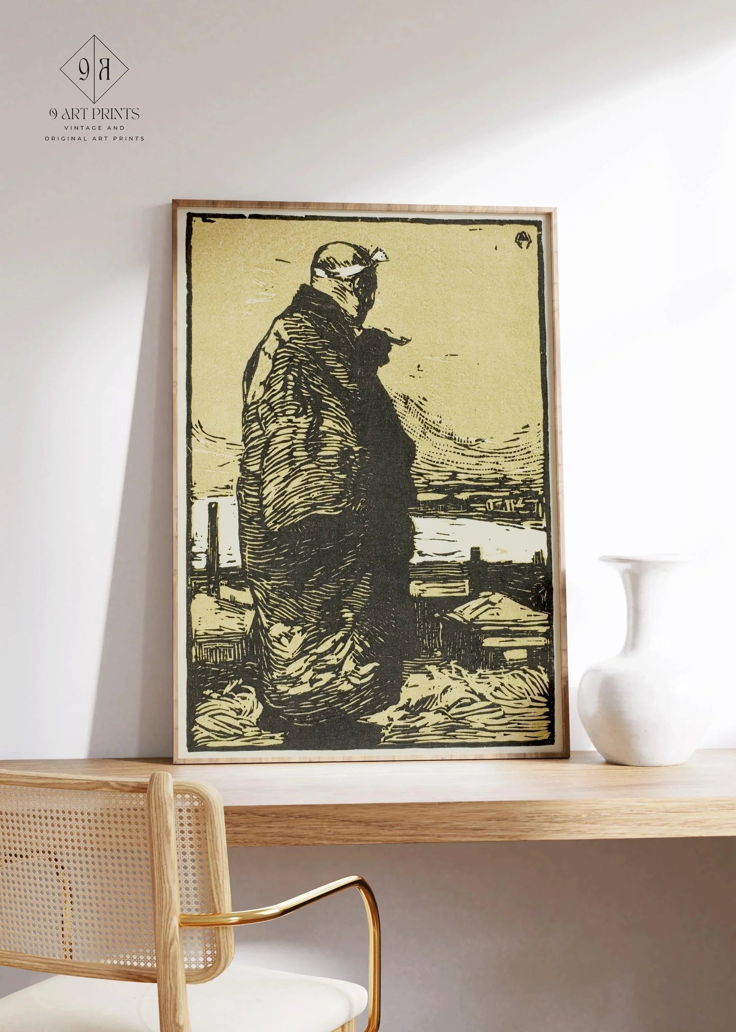 Kanae Yamamoto - The Fisherman Giclee Print: Japanese Woodblock Art