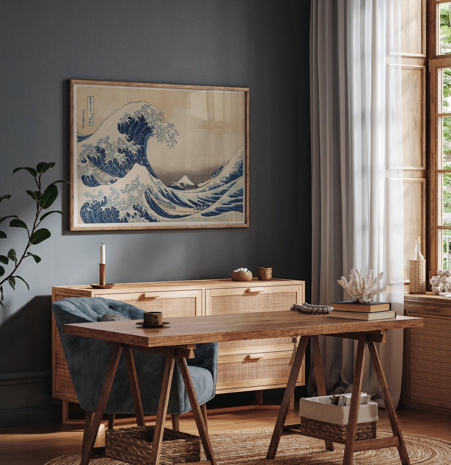 Katsushika Hokusai - La Grande Vague de Kanagawa | IMPRESSION | Célèbre estampe japonaise (disponible encadrée à la main ou non encadrée)