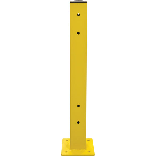 Poteau de glissière double, acier, 5 po L x 44 po H, jaune sécurité