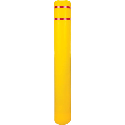 Cache-borne en polyéthylène, 6-5/8 po diam. x 52 po L, rouge/jaune