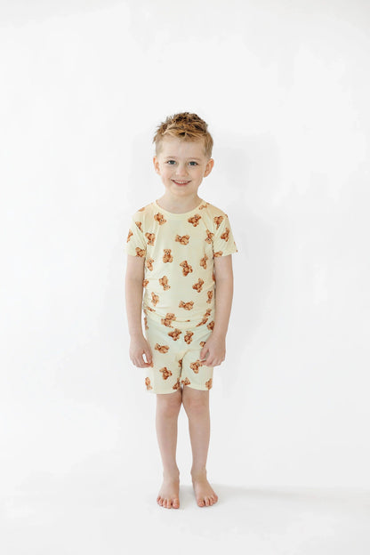 Kids Teddy Bear Short Sleeve Pajama Top