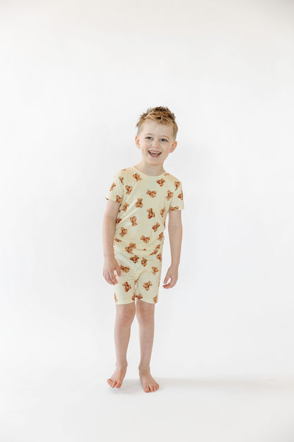 Kids Teddy Bear Short Sleeve Pajama Top