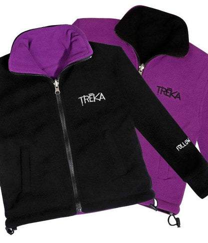 Kids Pokhara Reversible Black and Purple Fleece Sweater 200GSM