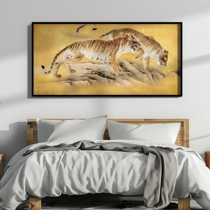 Japanese Tiger Art Print: Vintage Asian Panoramic Giclee