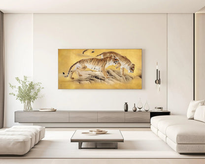 Japanese Tiger Art Print: Vintage Asian Panoramic Giclee