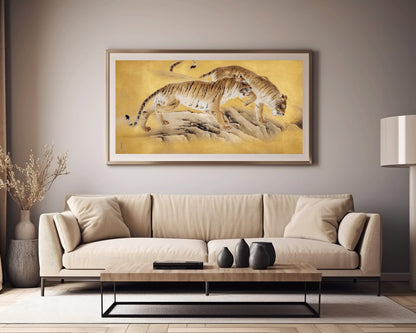 Japanese Tiger Art Print: Vintage Asian Panoramic Giclee