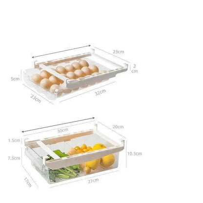 Kitchen Organizer Adjustable Kitchen Refrigerator Storage Rack Fridge Freezer Shelf Holder Pull-out Drawer Organiser Space Saver