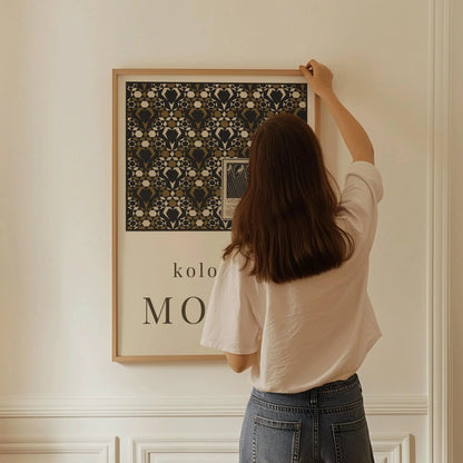 Koloman Moser - Starflower Endpaper | Famous Vintage Exhibition Poster Painting (available handframed or unframed)