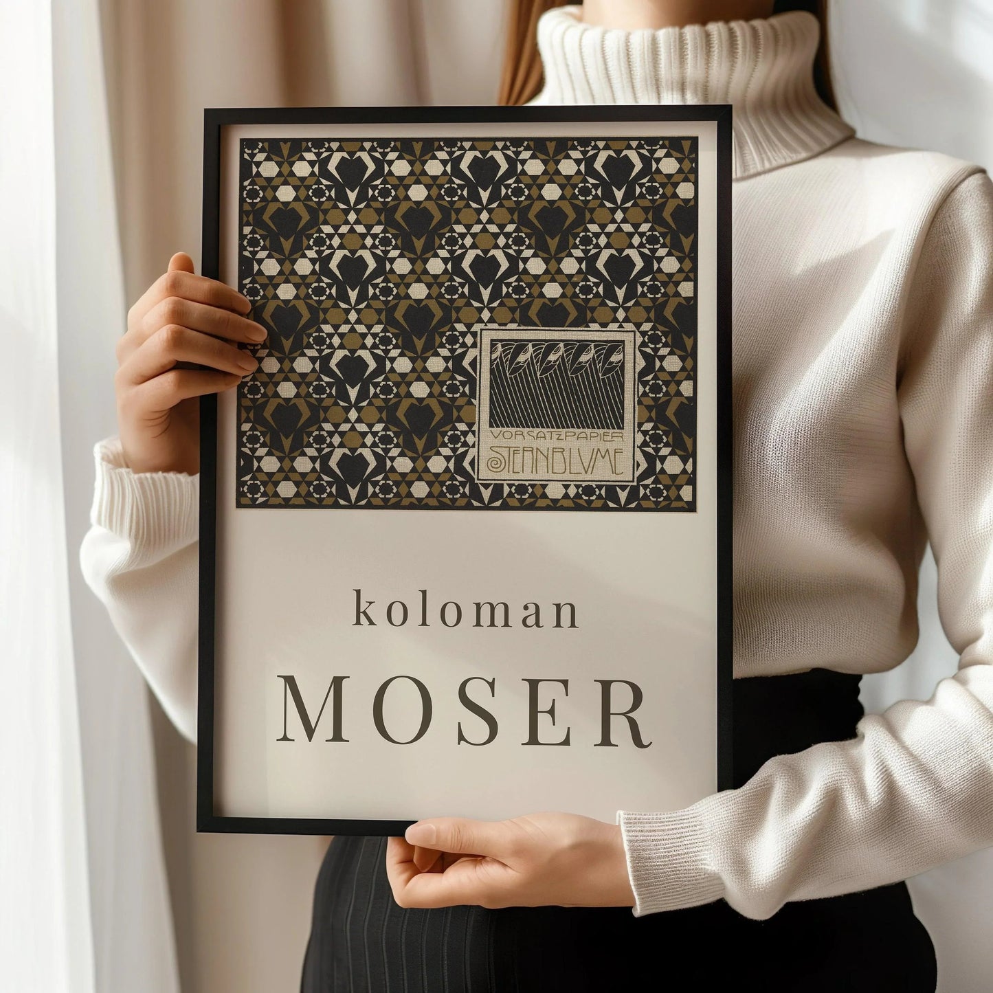 Koloman Moser - Starflower Endpaper | Famous Vintage Exhibition Poster Painting (available handframed or unframed)
