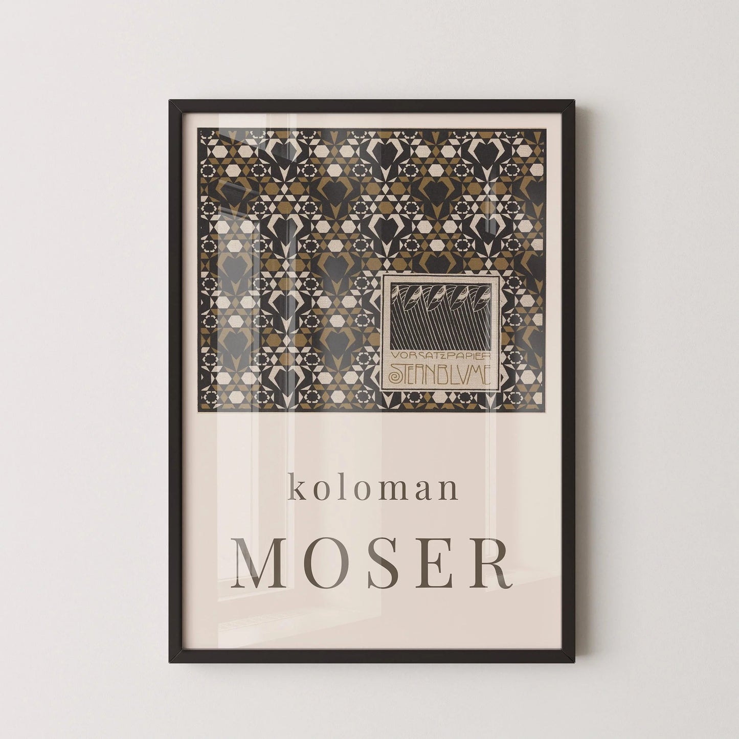 Koloman Moser - Starflower Endpaper | Famous Vintage Exhibition Poster Painting (available handframed or unframed)