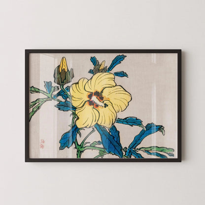 Kono Bairei Hibiscus Print: Vintage Japanese Floral Giclee Wall Art