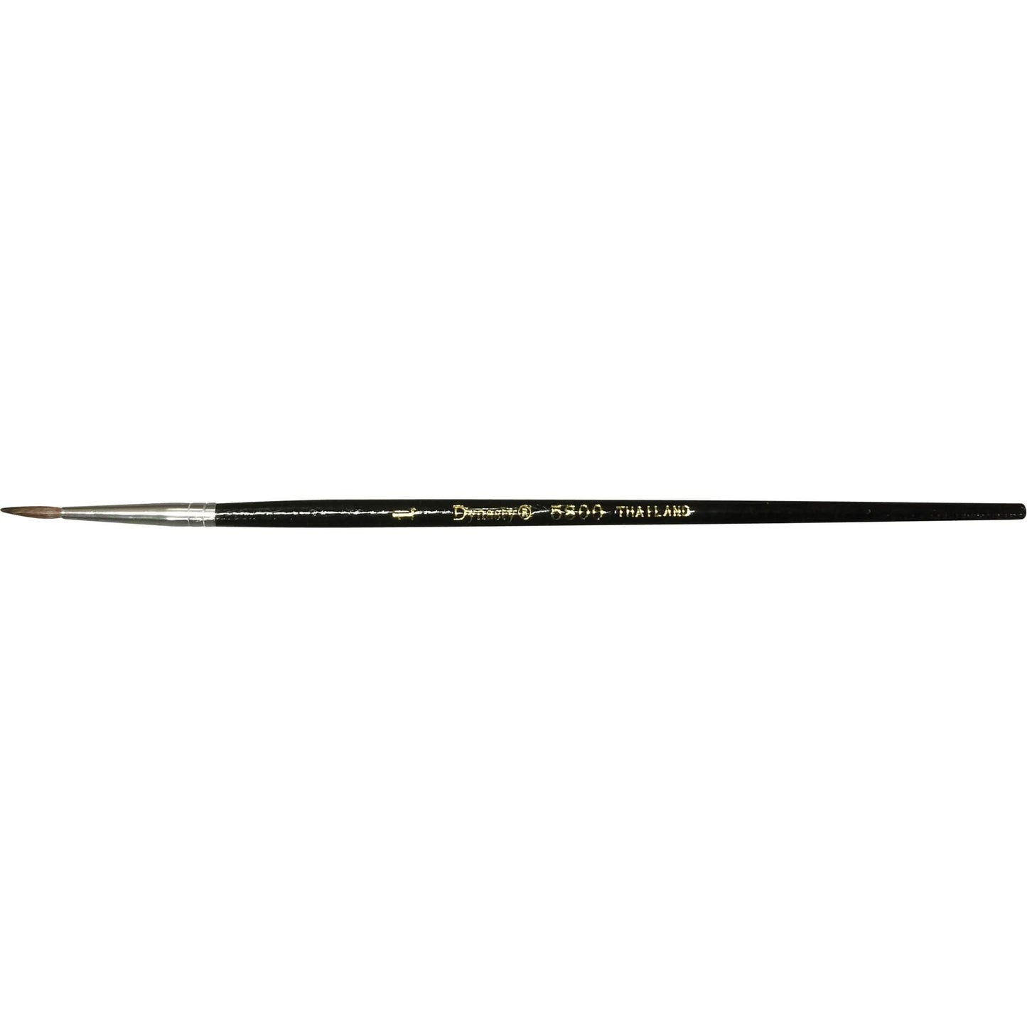 Black Pointed Bristle Artist Brush, 3 mm Brush Width, Camel Hair, Wood Handle