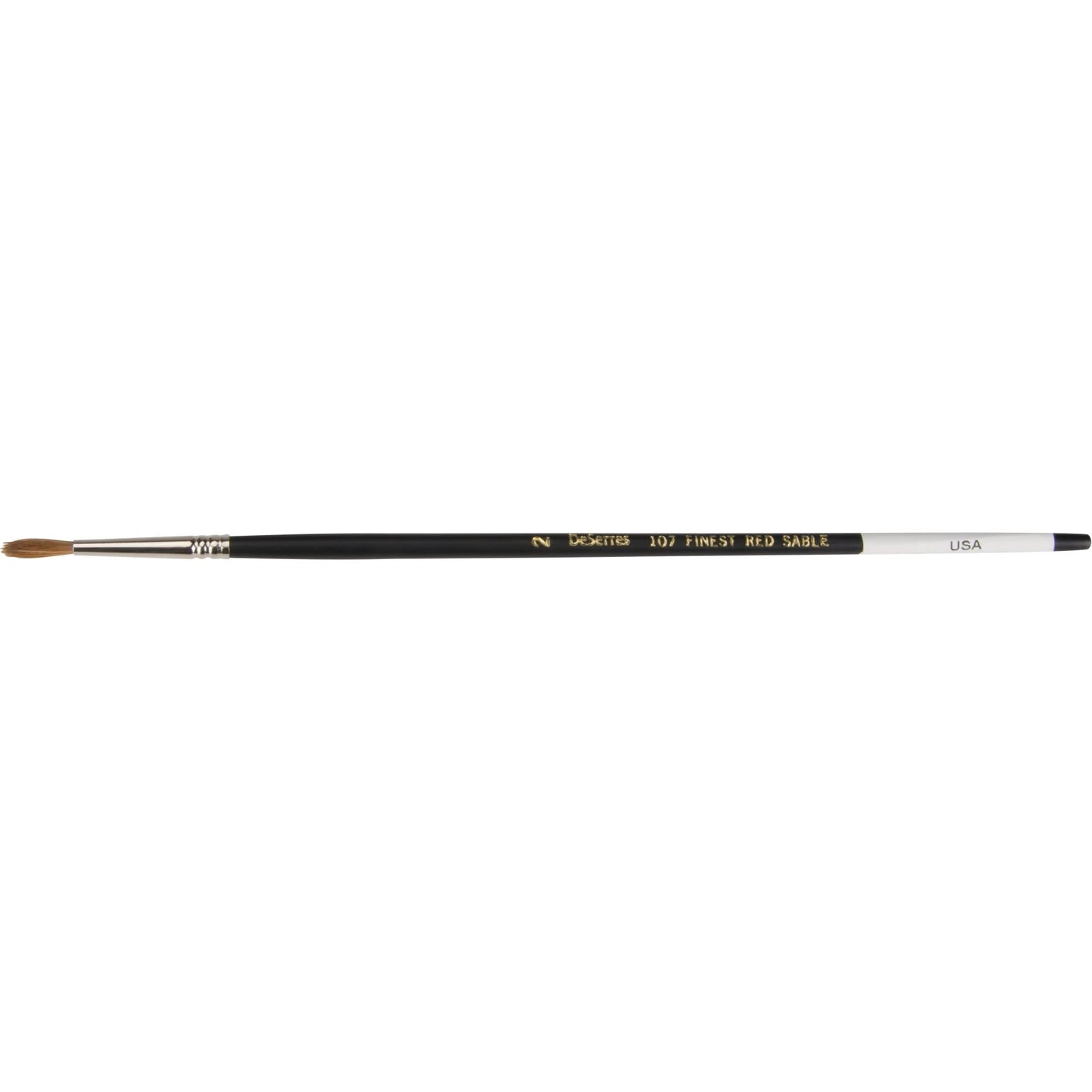 Round Artist Brush, Natural Bristles, Wood Handle, #2 Width