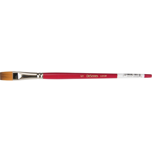 Pinceau plat d'artiste, largeur 1/2", synthétique, manche en bois