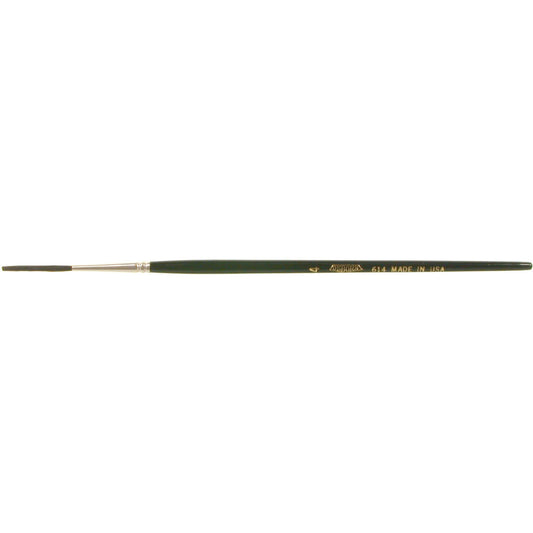 Round Lettering Marking Paint Brush, 7/64" Brush Width, Camel Hair, Wood Handle