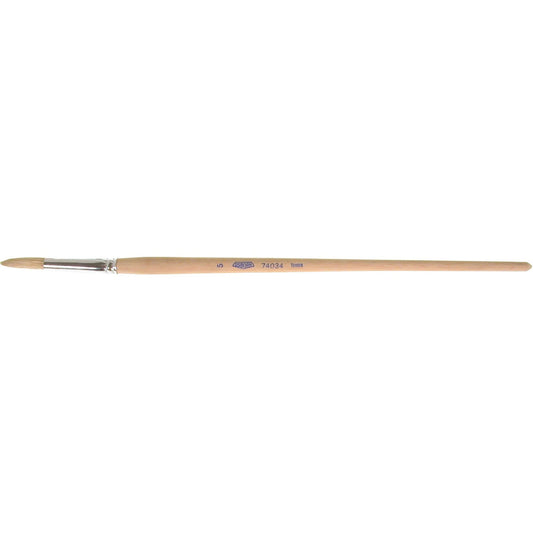 Pure White Bristle Round Marking Paint Brush, 1/4" Brush Width, White China, Wood Handle