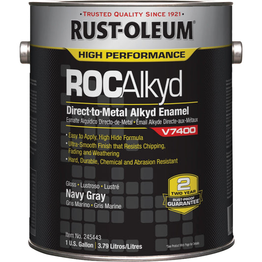 High-Performance V7400 System 340 VOC DTM Alkyd Enamel, Navy Gray, High-Gloss, Gallon