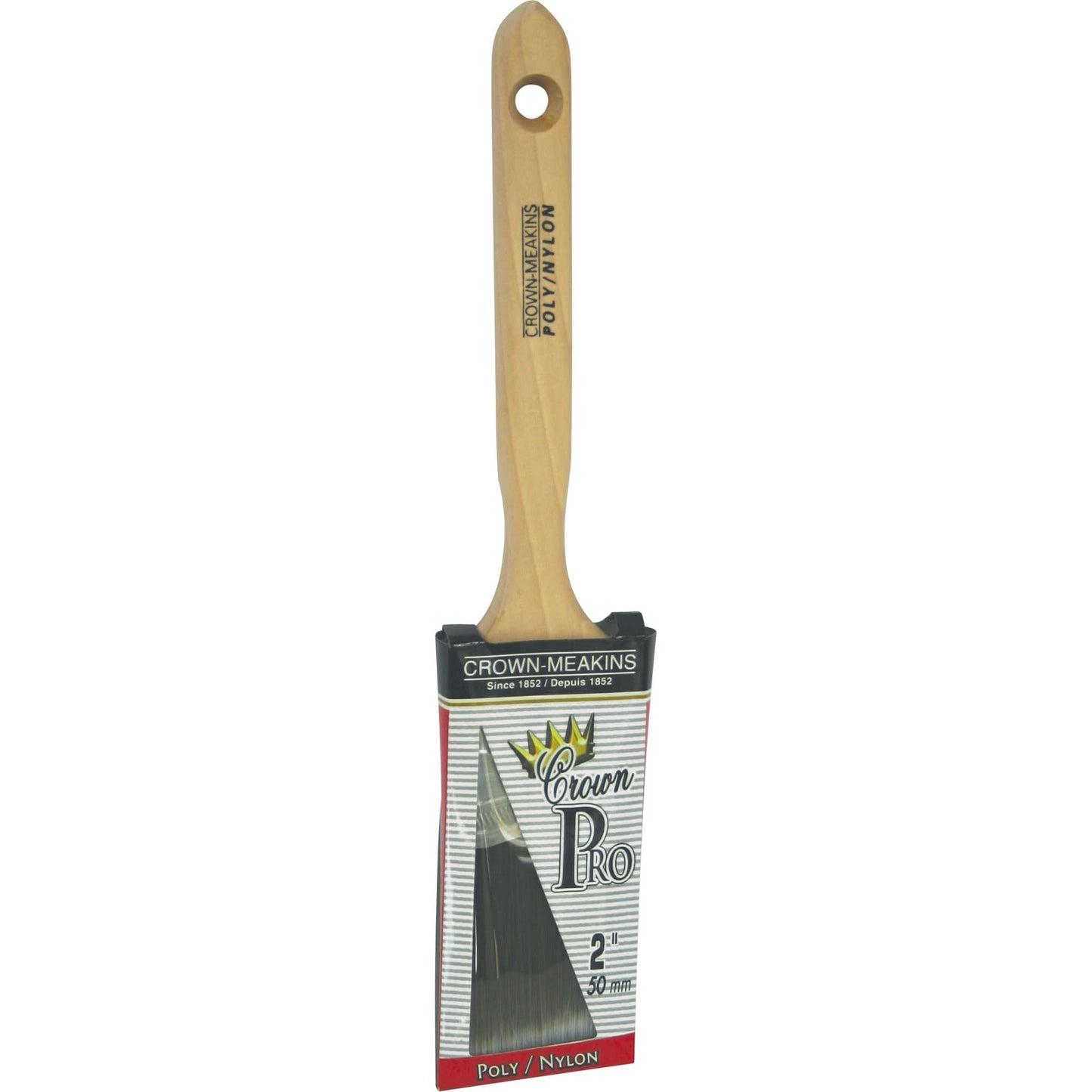Pinceau biseauté professionnel, poly/nylon, manche en bois, 5 cm de large