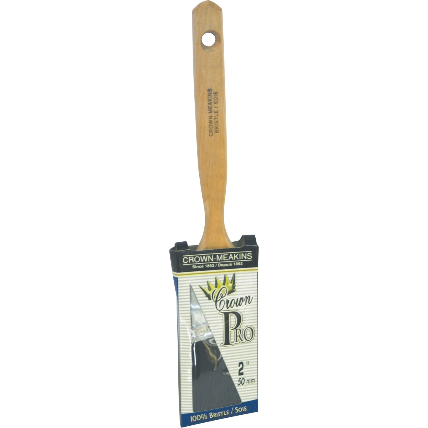 Crown Pro Straight Paint Brush, Bristle, Wood Handle, 2" Width