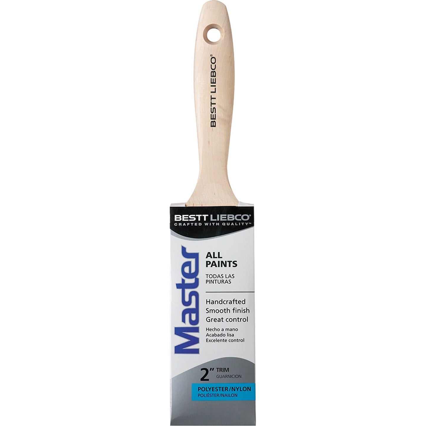 Trim & Wall Brush, Poly/Nylon, Wood Handle, 2" Width