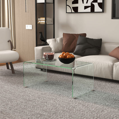 Sage Modern Glass Coffee Table with Safe Rounded Edges