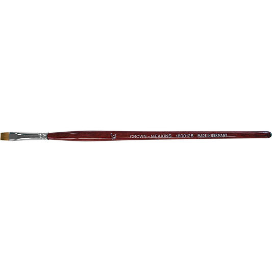 Flat Artist Brush, 1/4" Brush Width, Synthetic, Wood Handle