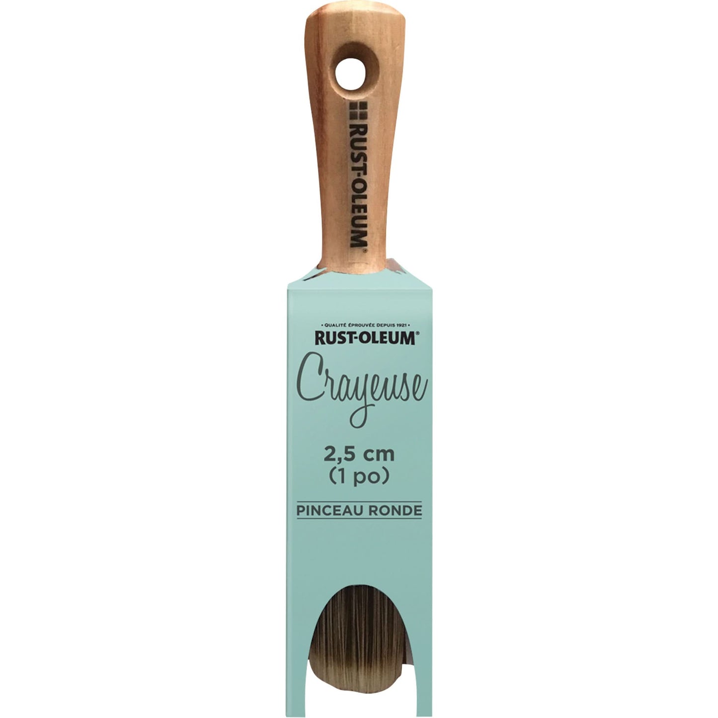 Pinceau oval biseauté pour effet craie, polyester/synthétique, manche en bois, largeur de 2,5 cm