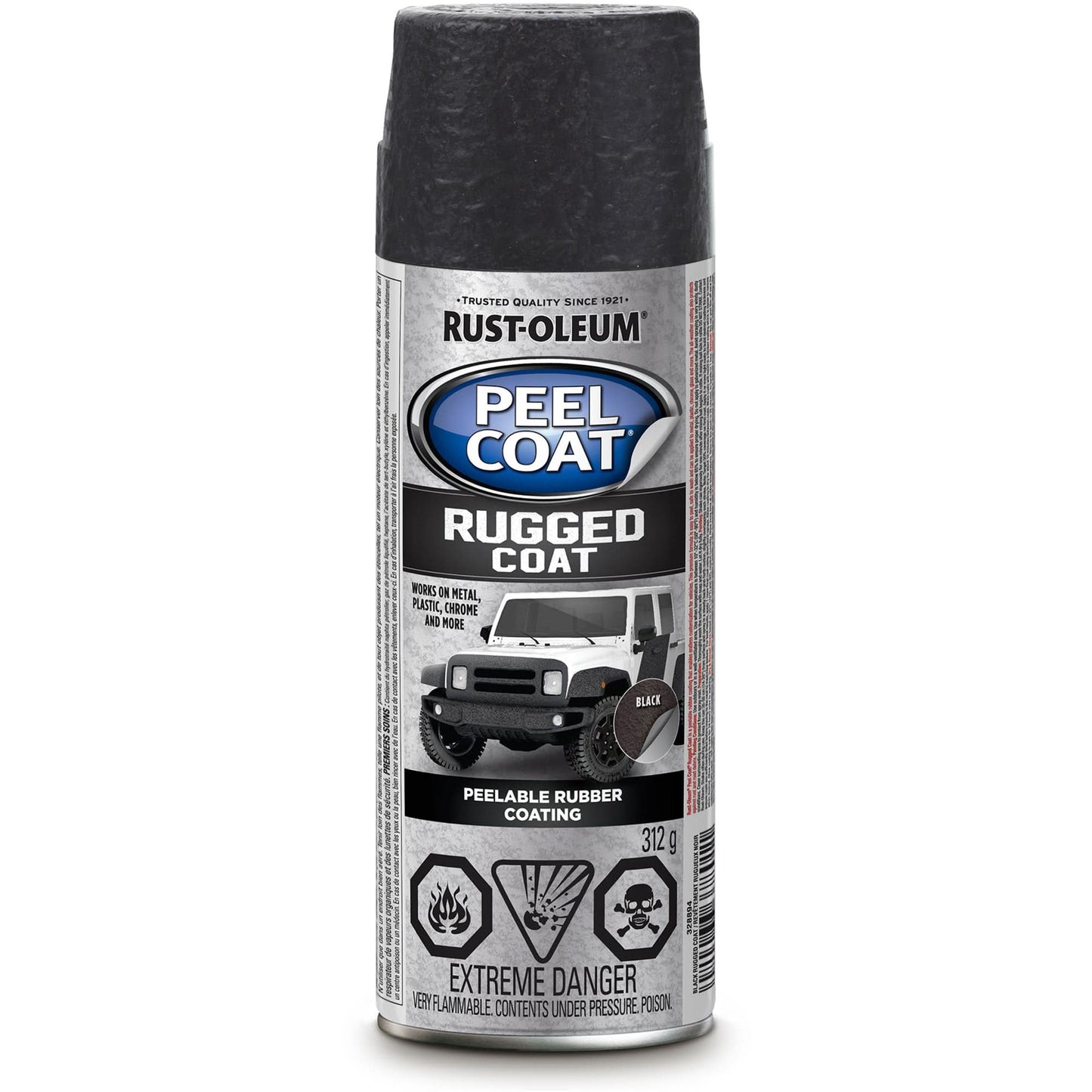 Revêtement en caoutchouc pelable robuste pour automobile, noir, texturé, aérosol